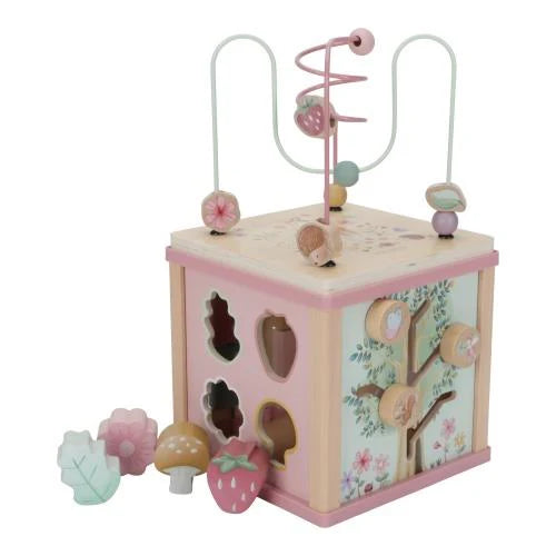 Wooden Activity Cube – Pink Fairy Garden