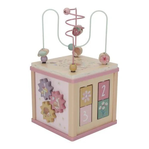 Wooden Activity Cube – Pink Fairy Garden