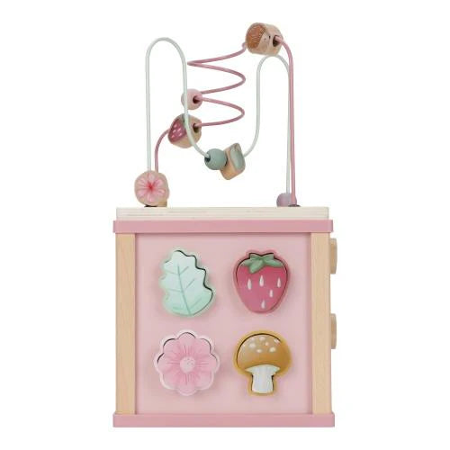 Wooden Activity Cube – Pink Fairy Garden