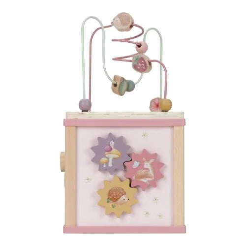 Wooden Activity Cube – Pink Fairy Garden