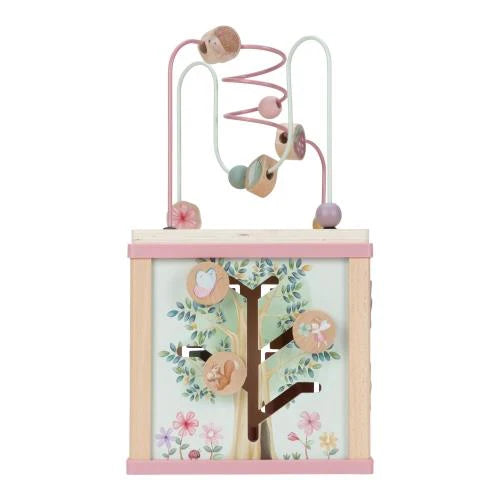 Wooden Activity Cube – Pink Fairy Garden