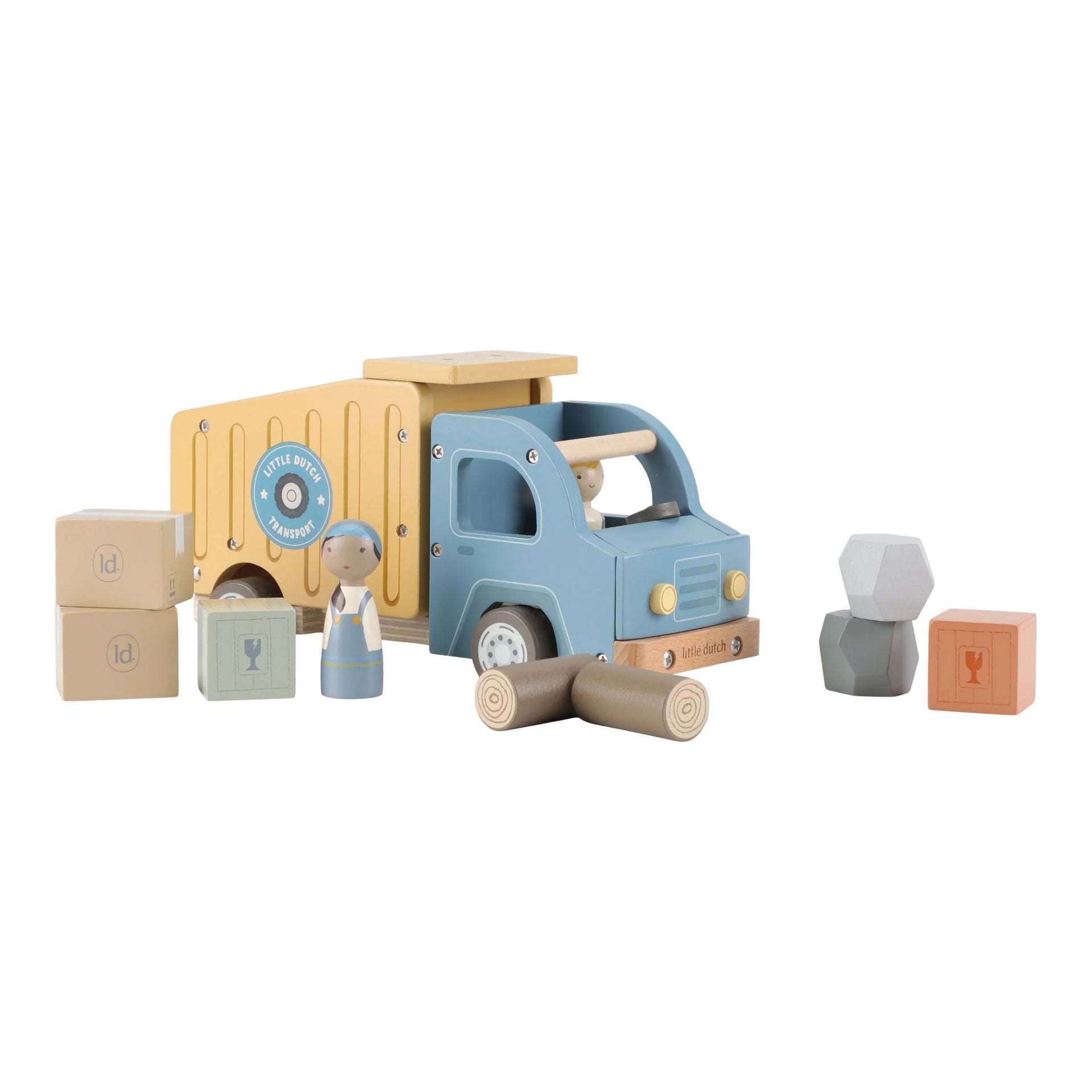 Little Dutch Wooden Dump Truck – Construction Toy Vehicle for