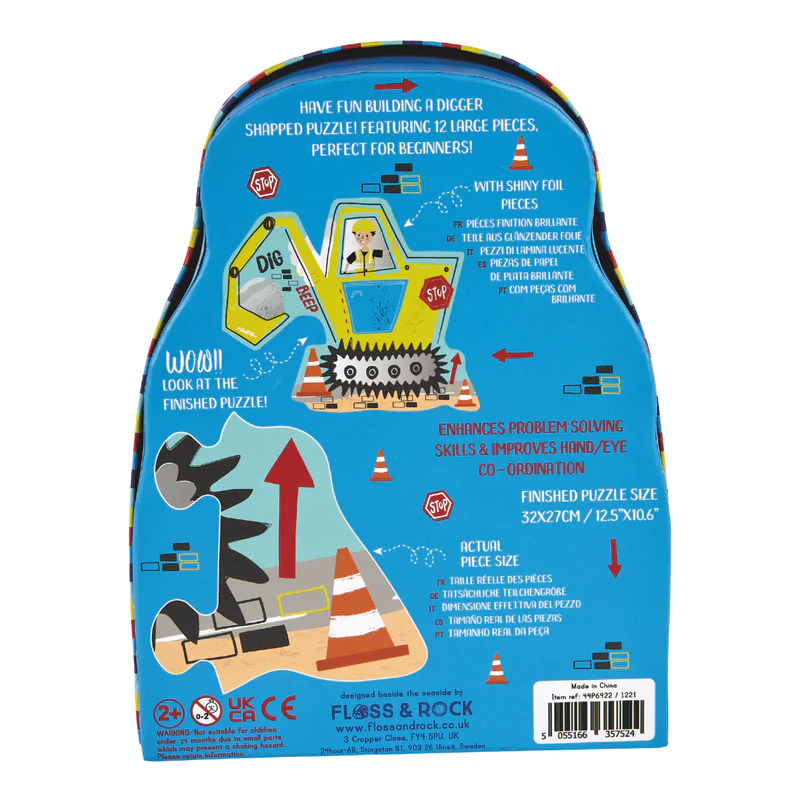 12 Piece Shaped Jigsaw Puzzle - Construction