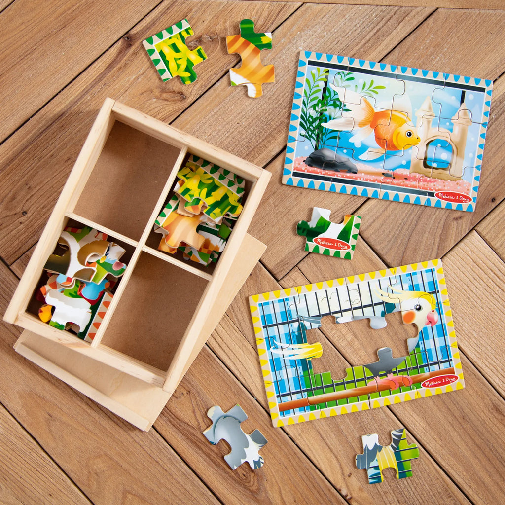 Wooden Jigsaw Puzzles in a Box - Pets