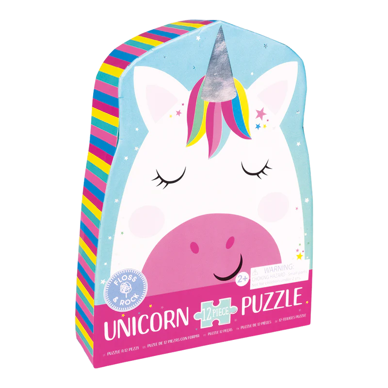 12 Piece Shaped Jigsaw Puzzle - Rainbow Unicorn