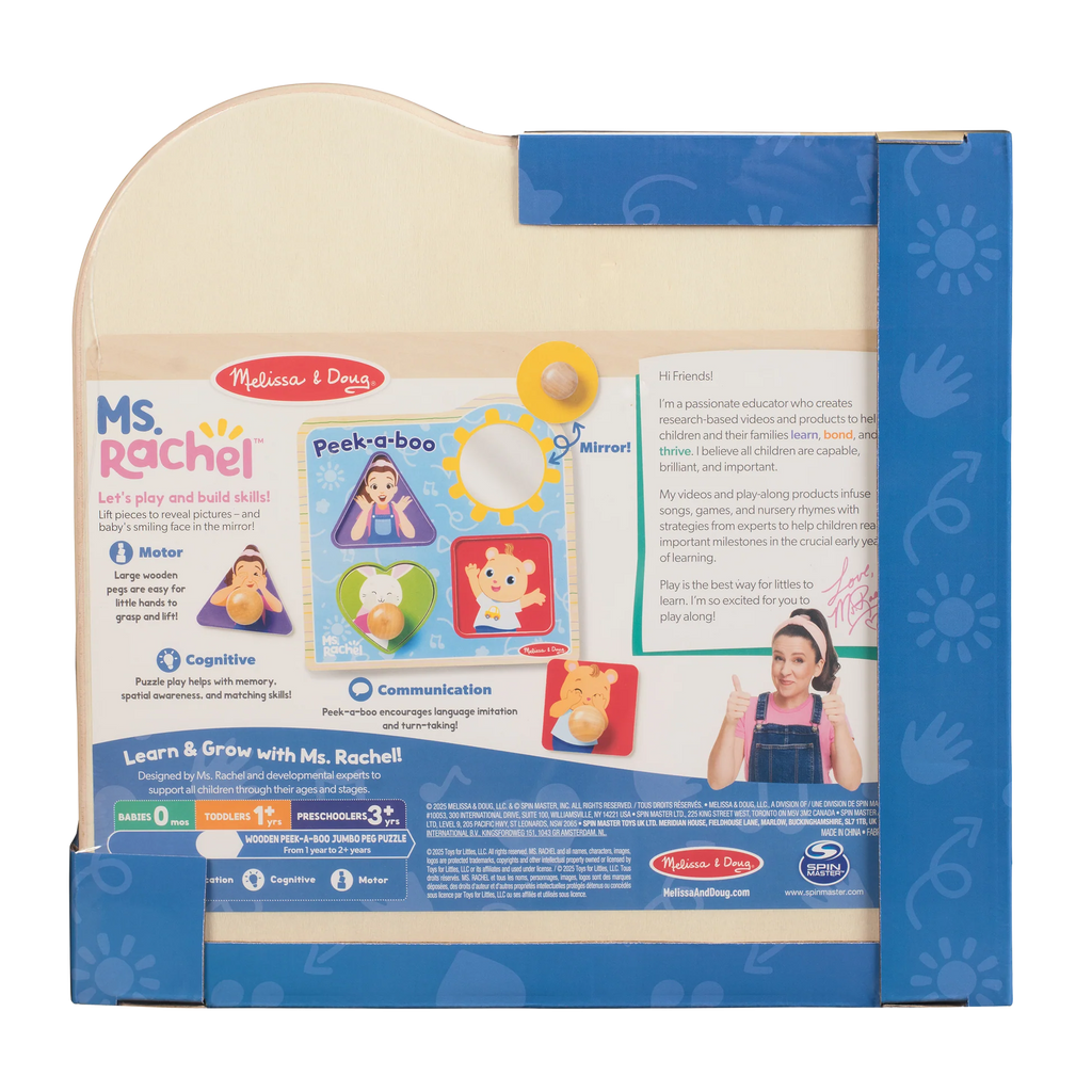 Ms. Rachel™ Wooden Peek-A-Boo Jumbo Peg Puzzle
