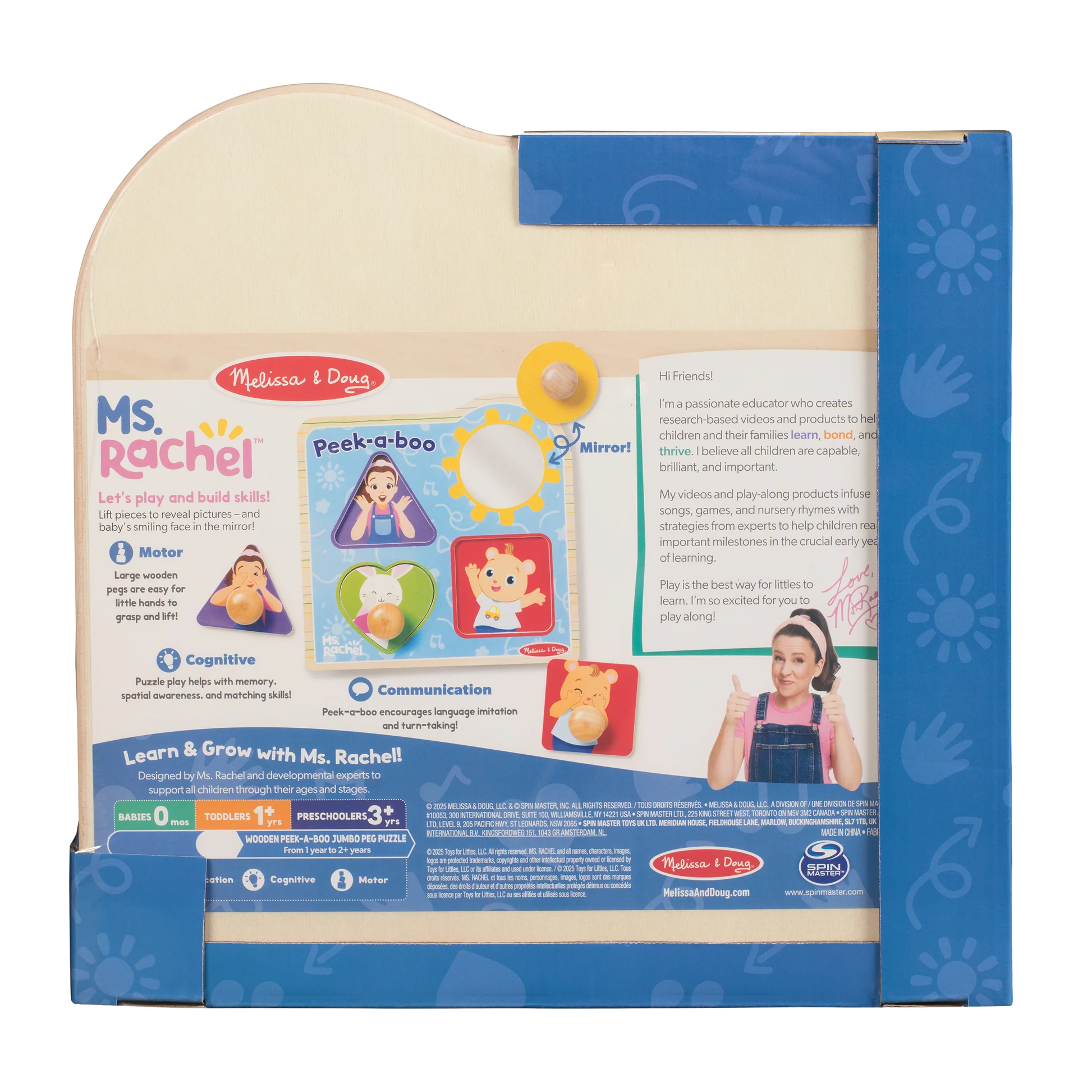 Ms. Rachel™ Wooden Peek-A-Boo Jumbo Peg Puzzle
