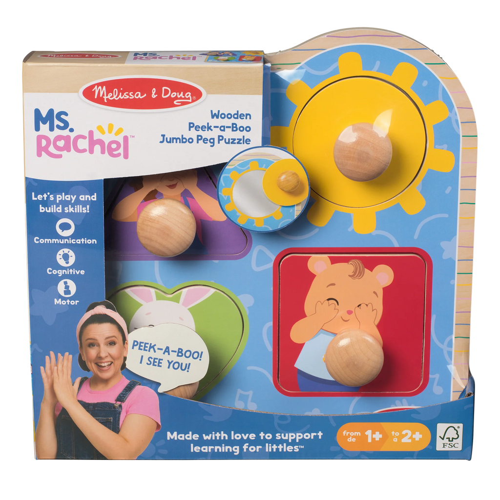 Ms. Rachel™ Wooden Peek-A-Boo Jumbo Peg Puzzle