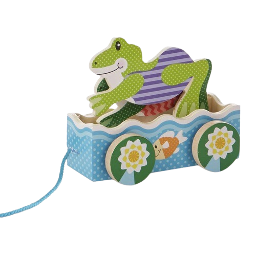 First Play Friendly Frog Wooden Pull Toy