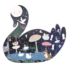 40 Piece Shaped Jigsaw Puzzle - Enchanted Swan