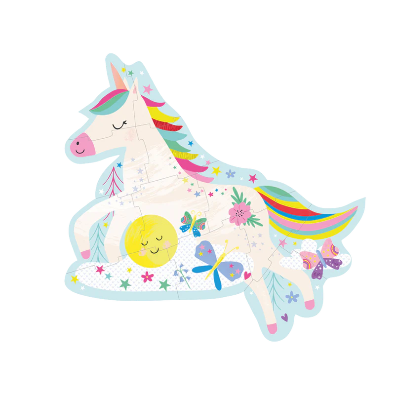12 Piece Shaped Jigsaw Puzzle - Rainbow Unicorn