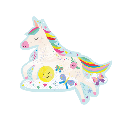 12 Piece Shaped Jigsaw Puzzle - Rainbow Unicorn