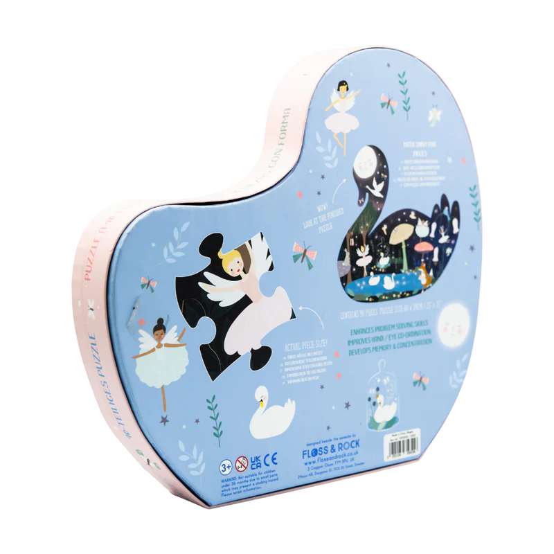 40 Piece Shaped Jigsaw Puzzle - Enchanted Swan