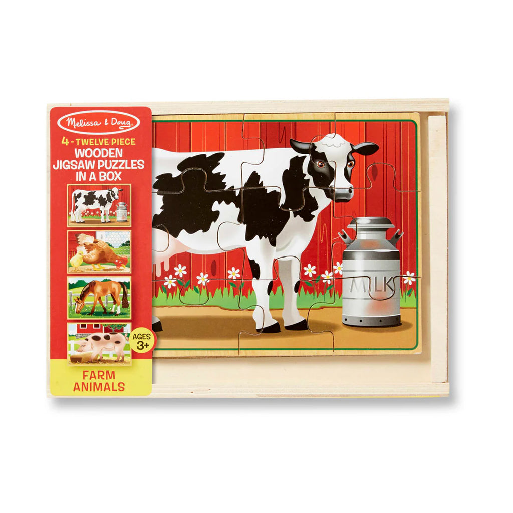 Wooden Jigsaw Puzzles in a Box - Farm Animals
