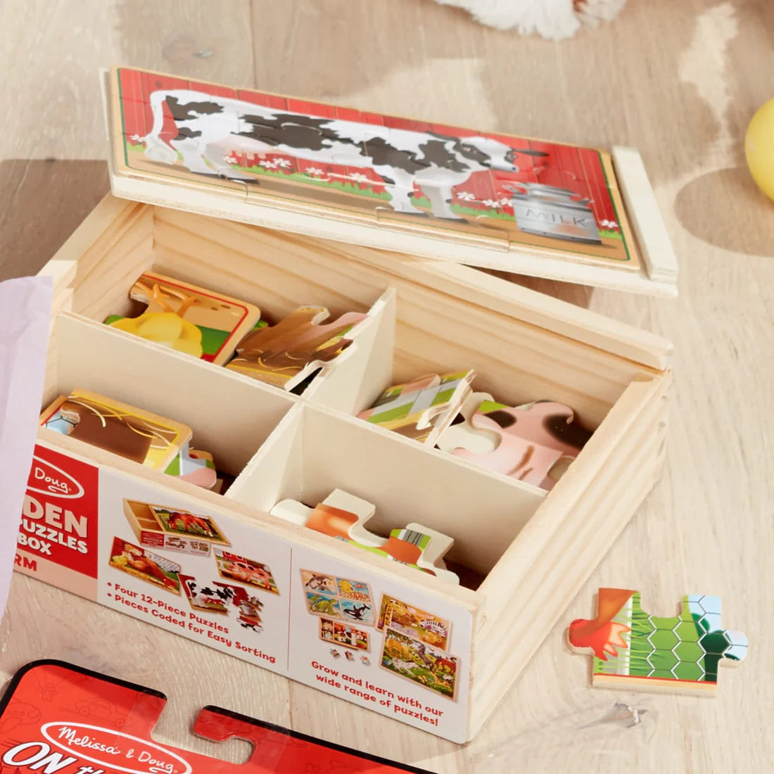 Wooden Jigsaw Puzzles in a Box - Farm Animals