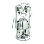 Stainless Steel Pretend Play Tea Set and Storage Rack