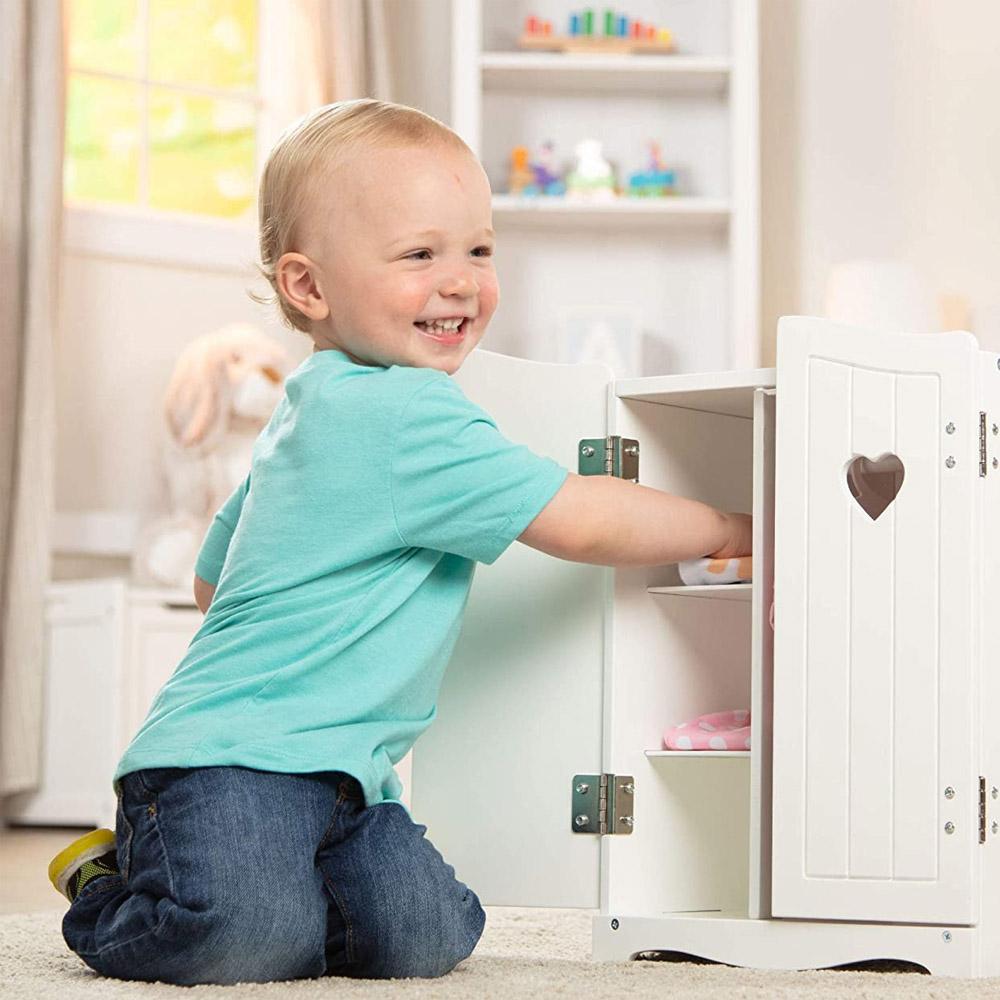 Mine to Love - Wooden Play Armoire Closet for Dolls