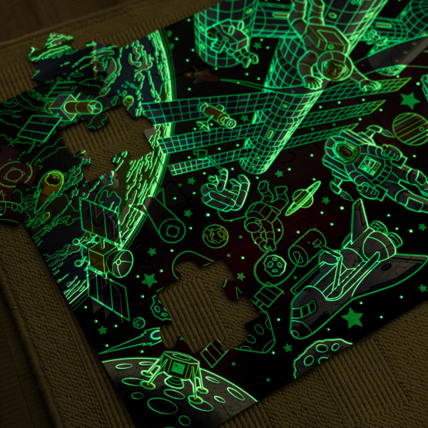 Outer Space Glow in the Dark Floor Puzzle - 48 Pieces