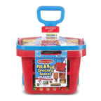 Fill and Roll Grocery Basket Set with Play Food Boxes and Cans