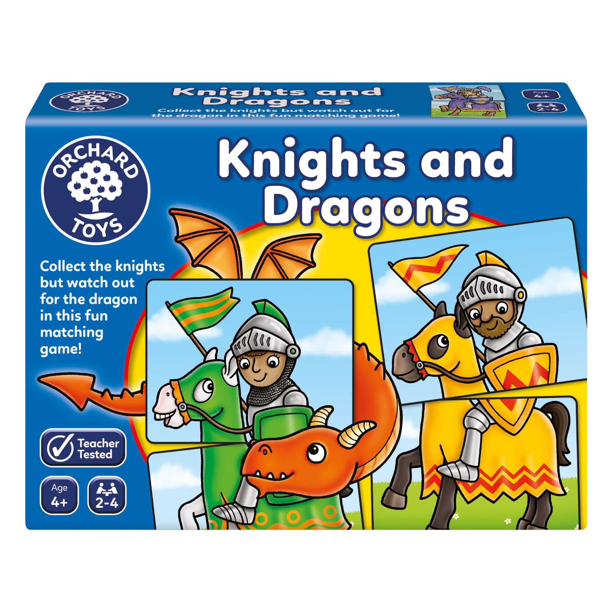 Orchard Toys Knights and Dragons game box on a white background